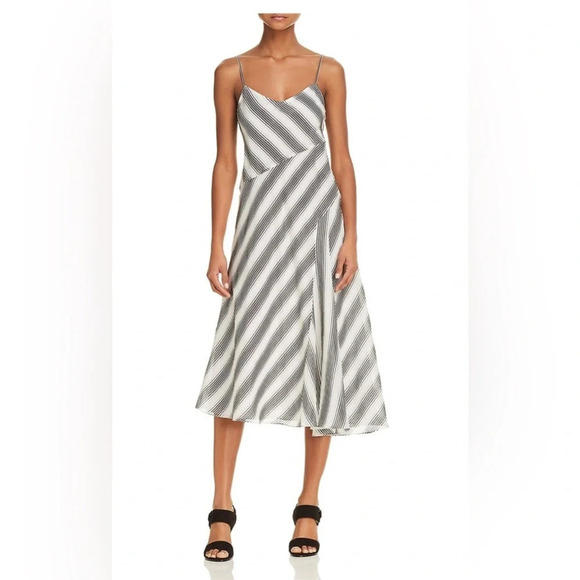 Theory Womens Athens Striped A-line Dress sz 2 - Picture 1 of 6